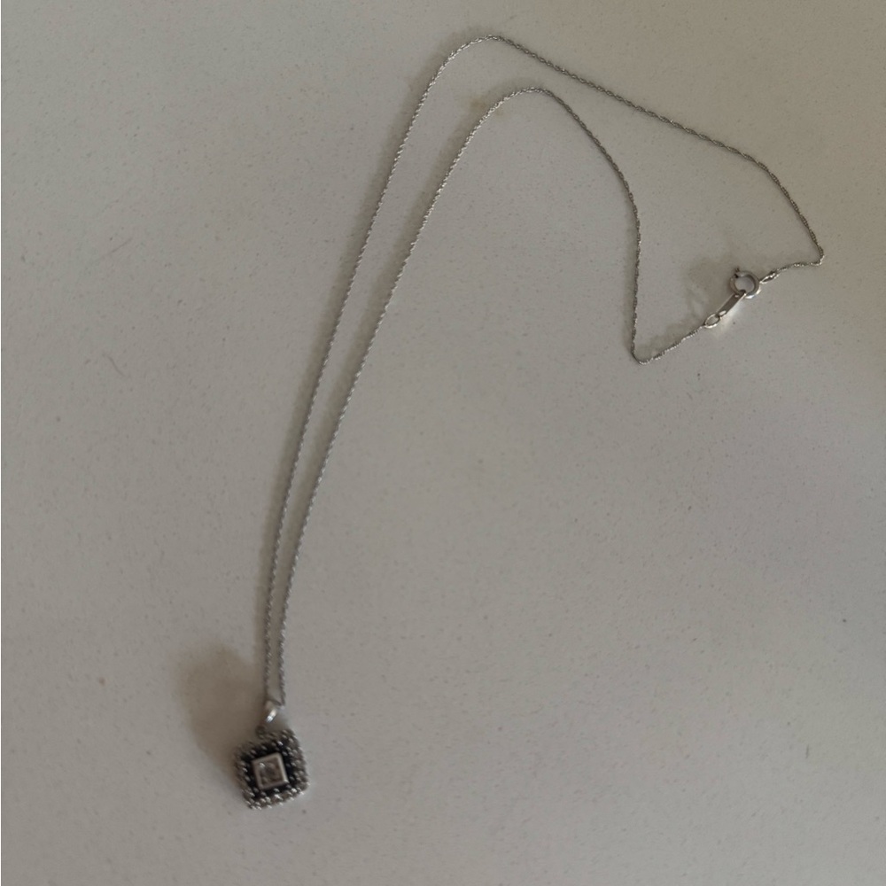 10k white gold real diamond necklace - Picture 4 of 4